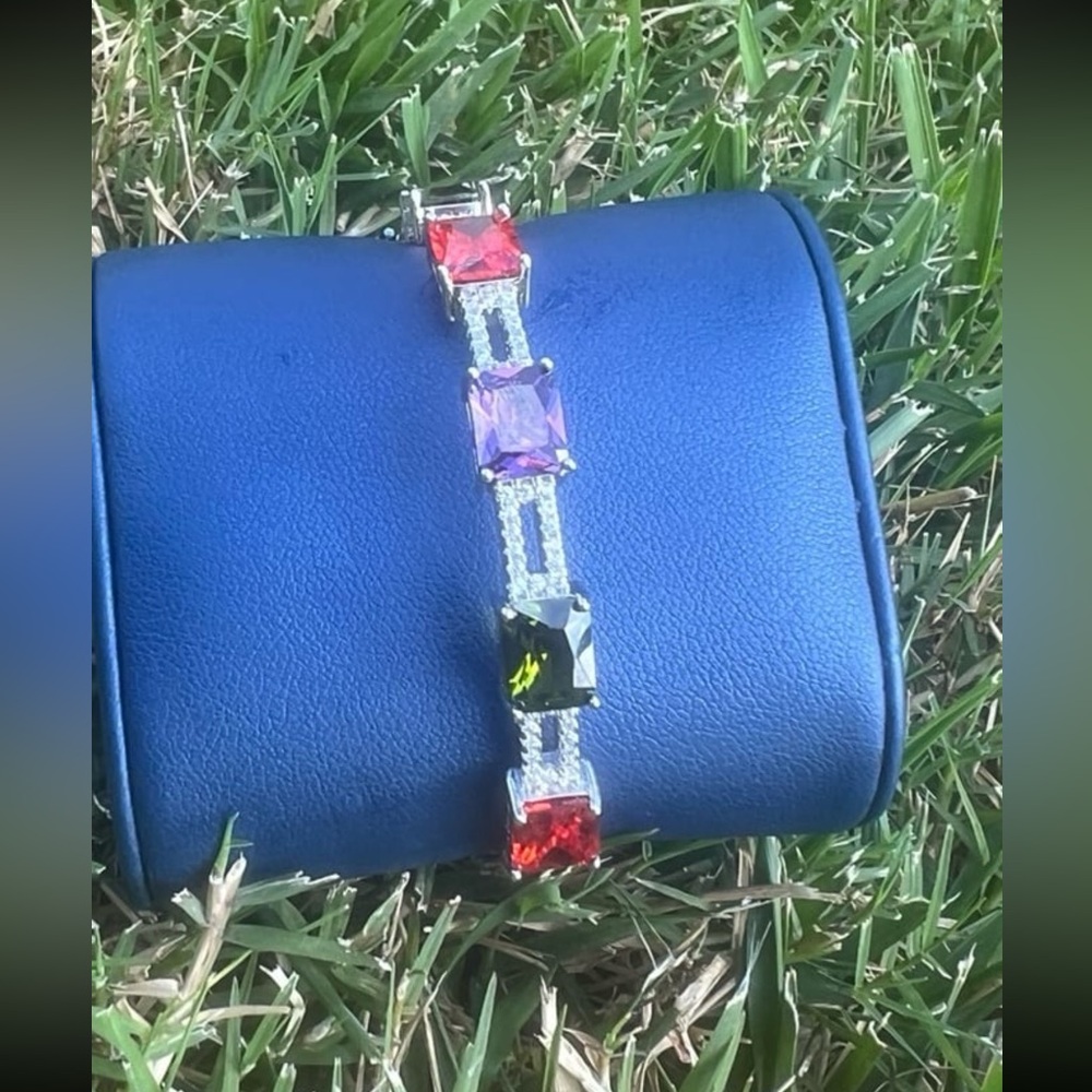 Gorgeous Multicolor Gemstone Adjustable Bracelet - image 3